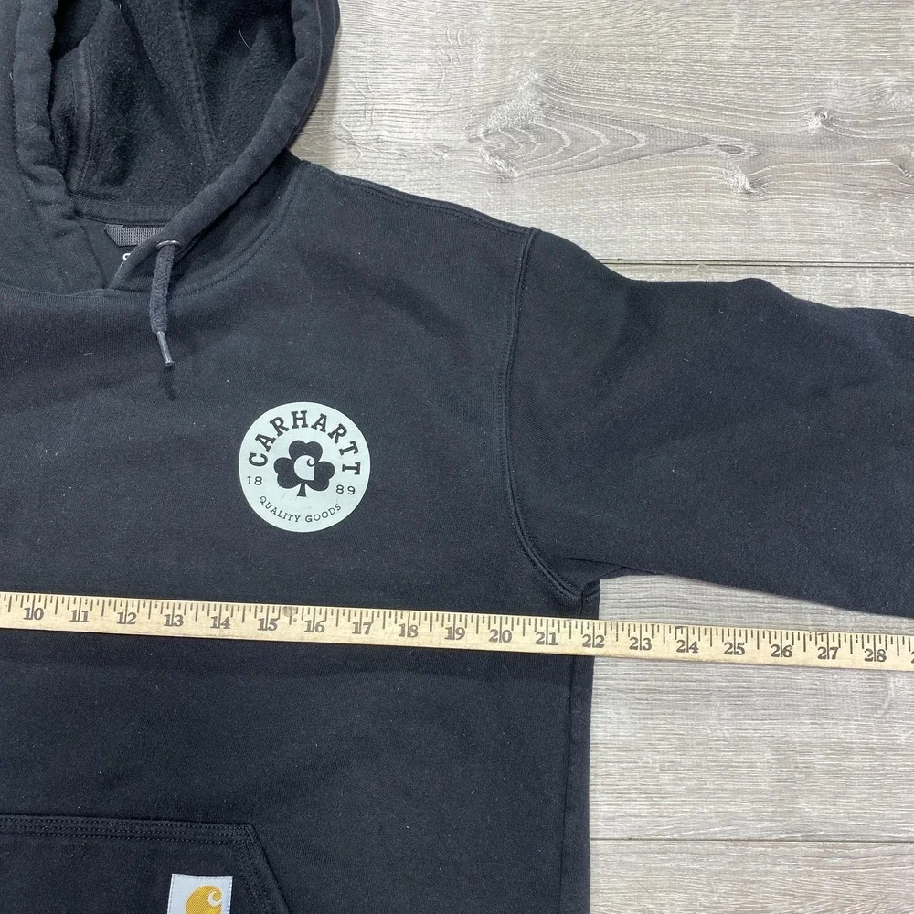 Carhartt Hoodie Sweatshirt Mens Small Black Loose Fit Premium‎ Quality Graphic